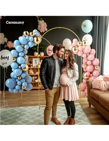 Outsunny Wedding Arch Frame Set, 2.2, 2, 1.8 m Metal Arch Backdrop Stand Set of 3, Balloon Arch Stand Set for Birthday Party, Br