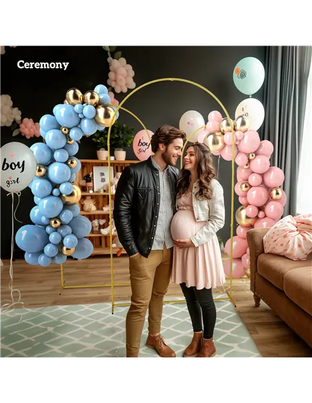 Outsunny Wedding Arch Frame Set, 2.2, 2, 1.8 m Metal Arch Backdrop Stand Set of 3, Balloon Arch Stand Set for Birthday Party, Br