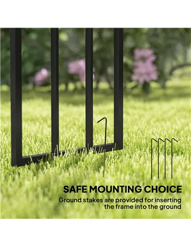 Outsunny Steel Garden Arch, 2.2m High x 1.5m Wide Metal Garden Trellis for Climbing Plants Roses Wisteria Vines, Outdoor Wedding