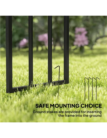 Outsunny Steel Garden Arch, 2.2m High x 1.5m Wide Metal Garden Trellis for Climbing Plants Roses Wisteria Vines, Outdoor Wedding