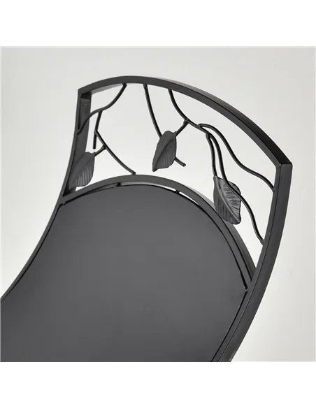 Outsunny Metal Arced Firewood Log Holder Indoor Outdoor Folding Firewood Rack Fireplace Wood Storage Shelf w/ Leaf Pattern Desig