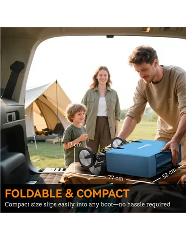 Outsunny 90L Festival Trolley on Wheels, Folding Camping Trolley Cart with Adjustable Handle, Portable for Outdoor, Garden, Shop