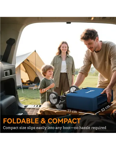 Outsunny 90L Festival Trolley on Wheels, Folding Camping Trolley Cart with Adjustable Handle, Portable for Outdoor, Garden, Shop