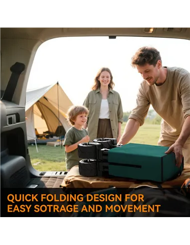 Outsunny 140L Festival Trolley on Wheels, Folding Camping Trolley Cart with Telescopic Handle, Big Wheels for Outdoor Garden Bea