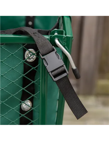 Outsunny Large 4 Wheel Heavy Duty Garden Cart Truck Trolley Wheelbarrow with Handle and Metal Frame - Green