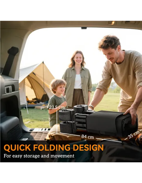 Outsunny Folding Garden Trolley, Cargo Traile on Wheels, Collapsible Camping Trolley, Outdoor Utility Wagon, Dark Grey