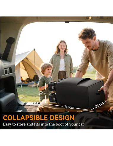 Outsunny Folding Garden Trolley, Outdoor Wagon Cart with Carry Bag, for Beach, Camping, Festival, 120KG Capacity, Black