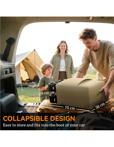 Outsunny Folding Garden Trolley, Outdoor Wagon Cart with Carry Bag, for Beach, Camping, Festival, 120KG Capacity, Khaki