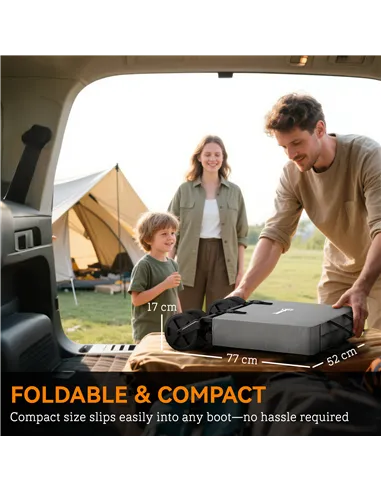 Outsunny Folding Pull Along Cart Cargo Wagon Trolley with Telescopic Handle - Dark Grey