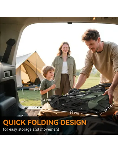 Outsunny Folding Trolley Cart Storage Wagon Beach Trailer 4 Wheels with Handle Overhead Canopy Cart Push Pull for Camping, Green