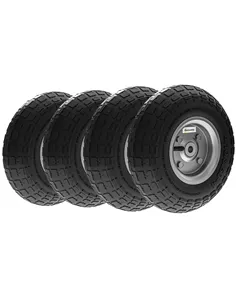 Outsunny Set of 4 Pneumatic Wheels, 10" Wheelbarrow Wheels Replacement for Barn Carts, Hose Carts, Garden Carts, Sack Trucks, Bl