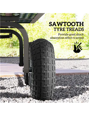 Outsunny Set of 4 Pneumatic Wheels, 10" Wheelbarrow Wheels Replacement for Barn Carts, Hose Carts, Garden Carts, Sack Trucks, Bl