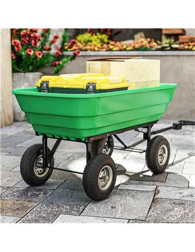 Outsunny Set of 4 Pneumatic Wheels, 10" Wheelbarrow Wheels Replacement for Barn Carts, Hose Carts, Garden Carts, Sack Trucks, Bl