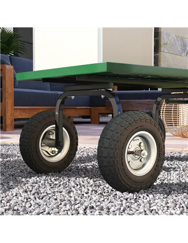 Outsunny Set of 4 Pneumatic Wheels, 10" Wheelbarrow Wheels Replacement for Barn Carts, Hose Carts, Garden Carts, Sack Trucks, Bl