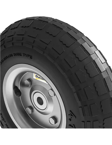 Outsunny Set of 4 Pneumatic Wheels, 10" Wheelbarrow Wheels Replacement for Barn Carts, Hose Carts, Garden Carts, Sack Trucks, Bl