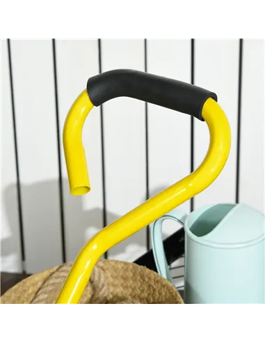 Outsunny Garden Trolley Cart, Heavy Duty Garden Cart with Metal Frame, 10" Pneumatic Wheels, Rotating Handle, 150kg Capacity, fo