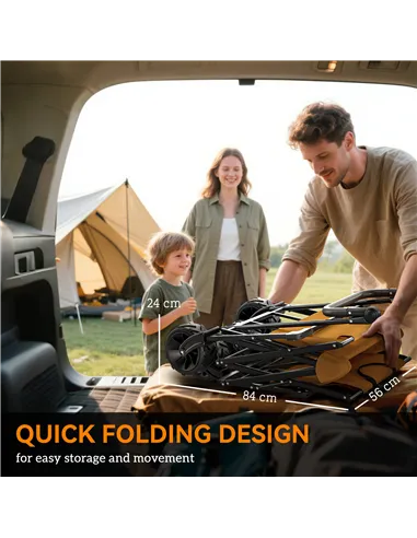 Outsunny 120L Festival Trolley on Wheels, Folding Camping Trolley Cart with Removable Canopy, All-Terrain Wheels, Adjustable Han