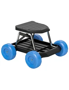 Outsunny Garden Storage Cart, with Top Seat - Blue