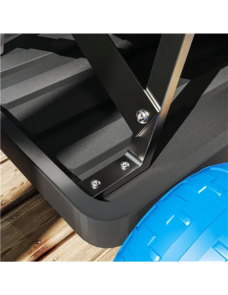 Outsunny Garden Storage Cart, with Top Seat - Blue