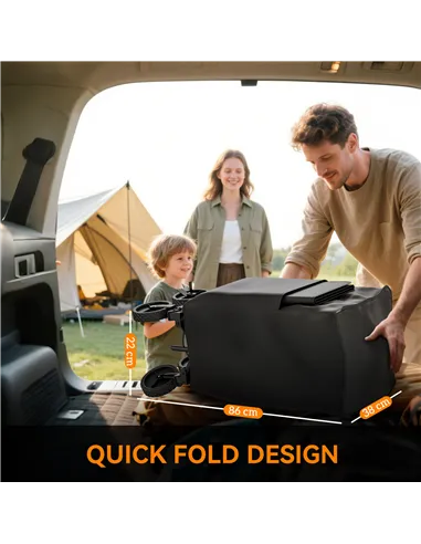 Outsunny Double Decker Folding Festival Trolley on Wheels, 200KG & 350L Capacity Collapsible Wagon Festival Trolley Cart with 13