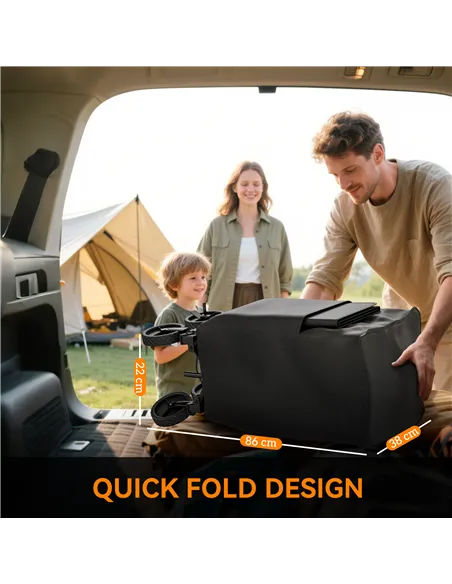 Outsunny Double Decker Folding Festival Trolley on Wheels, 200KG & 350L Capacity Collapsible Wagon Festival Trolley Cart with 13