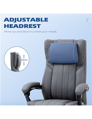 HOMCOM High Back Computer Desk Chair, Executive Office Chair with Adjustable Headrest, Footrest, Reclining Back, Dark Grey