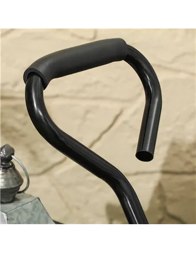 Outsunny 114L Steel Frame Garden Cart Trolley - Black