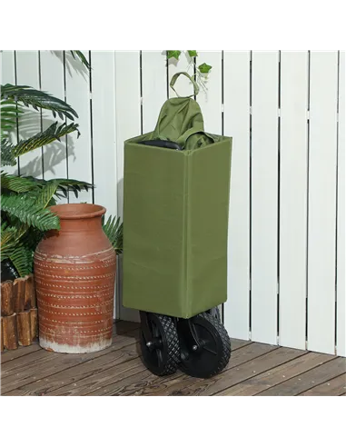 Outsunny 120L Festival Trolley on Wheels, Folding & Compact Camping Trolley Cart with Adjustable Handle for Garden, Beach, Fishi