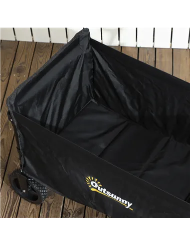 Outsunny 120L Festival Trolley on Wheels, Folding & Compact Camping Trolley Cart with Adjustable Handle for Garden, Beach, Fishi