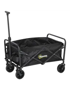 Outsunny 62L Festival Trolley on Wheels, Garden Folding Trolley Cart, 120kg Heavy Duty Collapsible Folding Wagon with Adjustable