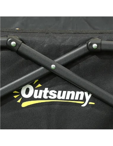 Outsunny 41L Festival Trolley on Wheels, Small Garden Folding Trolley Cart, 60kg Heavy Duty Collapsible Folding Wagon with Adjus