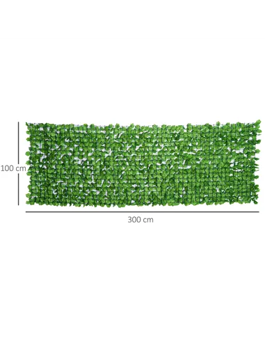 Outsunny 3 x 1m Artificial Leaf Wall - Green