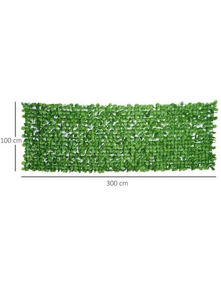 Outsunny 3 x 1m Artificial Leaf Wall - Green