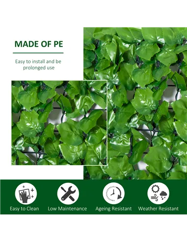 Outsunny 3 x 1m Artificial Leaf Wall - Green