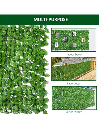Outsunny 3 x 1m Artificial Leaf Wall - Green
