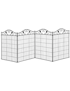 Outsunny Garden Decorative Fence 4 Panels 44in x 12ft Metal Wire Landscape Border Edging