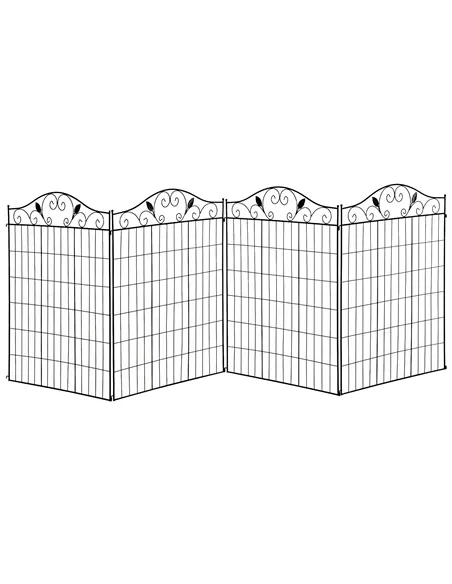 Outsunny Garden Decorative Fence 4 Panels 44in x 12ft Metal Wire Landscape Border Edging