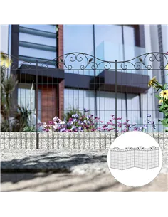 Outsunny Garden Decorative Fence 4 Panels 44in x 12ft Metal Wire Landscape Border Edging 2