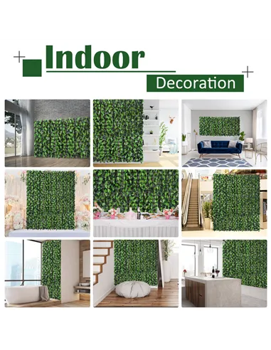 Outsunny Artificial Leaf Hedge Screen Privacy Fence Panel for Garden Outdoor Indoor Decor 3M x 1M Light Green and Dark Green
