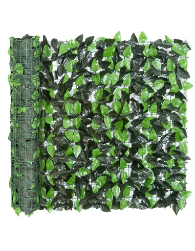 Outsunny Artificial Leaf Hedge Screen Privacy Fence Panel for Garden Outdoor Indoor Decor 3M x 1M Light Green and Dark Green