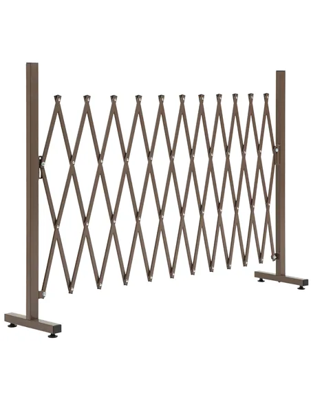 Outsunny Expanding Trellis Fence Freestanding Movable Fence Foldable Garden Screen Panel Aluminum, 300cm x 103.5 cm, Dark Brown
