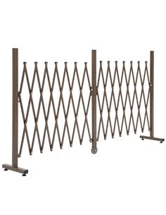 Outsunny Expanding Trellis Fence Freestanding Movable Fence Foldable Garden Screen Panel Aluminium, 405cm x 103.5cm, Dark Brown