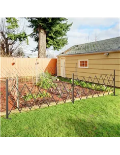 Outsunny Expanding Trellis Fence Freestanding Movable Fence Foldable Garden Screen Panel Aluminium, 405cm x 103.5cm, Dark Brown 2