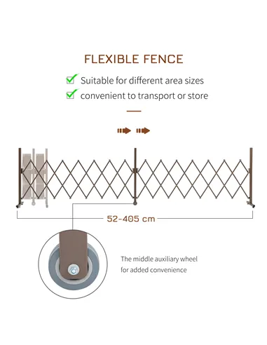 Outsunny Expanding Trellis Fence Freestanding Movable Fence Foldable Garden Screen Panel Aluminium, 405cm x 103.5cm, Dark Brown