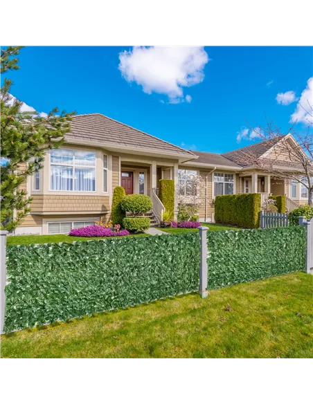Outsunny 1-Piece Artificial Leaf Hedge Screen Privacy Fence Panel for Garden Outdoor Indoor Decor, Dark Green, 3M x 1M