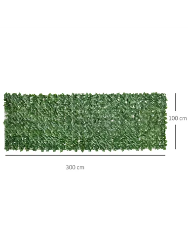 Outsunny 1-Piece Artificial Leaf Hedge Screen Privacy Fence Panel for Garden Outdoor Indoor Decor, Dark Green, 3M x 1M