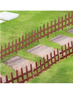 Outsunny Set of 12 Wooden 60cm Garden Fence Pieces 2