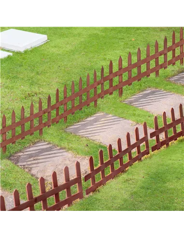 Outsunny Set of 12 Wooden 60cm Garden Fence Pieces