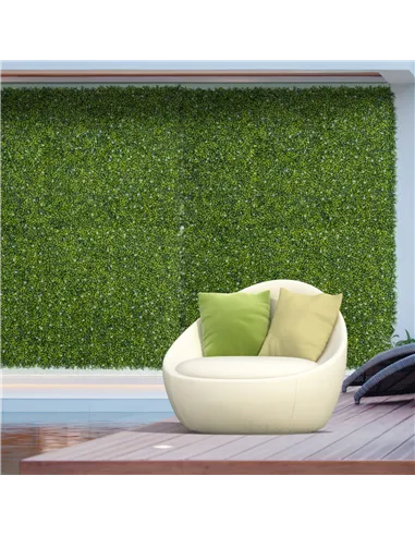 Outsunny 12PCS Artificial Boxwood Wall Panels 50cm x 50cm Grass Privacy Fence Screen Faux Hedge Greenery Backdrop Encrypted Mila