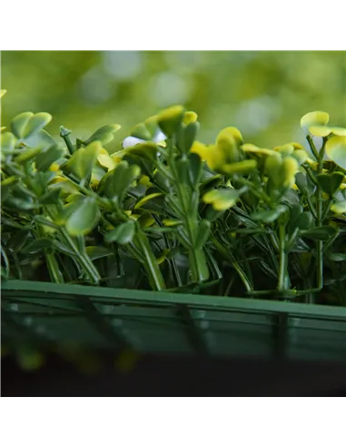 Outsunny 12PCS Artificial Boxwood Wall Panels 50cm x 50cm Grass Privacy Fence Screen Faux Hedge Greenery Backdrop Encrypted Mila